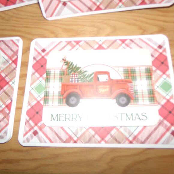 Handmade Set of 6 Vintage Truck Christmas Cards - Picture 2 of 3